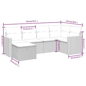 Grand ensemble de canapés de jardin modulaires en rotin PE beige, meubles de jardin modulaires confortables - Product Image 4