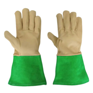 Heavy-Duty Cowhide Grain & Split Leather Safety Cuff TIG Welding Gloves Anti-Cut Anti-Slip Anti-Vibration Flame Retardant <b>Fire</b> - Product Image 4