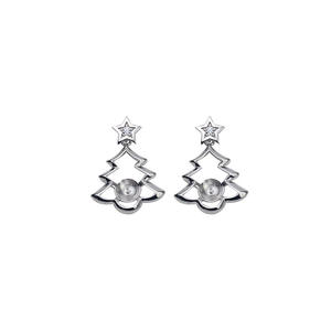 Pendientes de Plata S925 con Forma de Pentagrama y Árbol de Navidad para Mujer, Accesorio de Moda 2022, Bandeja de Plata para DIY con Perla, Bandeja Vacía 1271 - Product Image 5