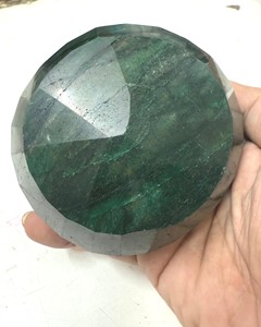 Beryl Vert Naturel Rond Taillé Émeraude Facetté 5000 Ct Pierre Précieuse Libre Grande Taille Polie Transparente - Product Image 4