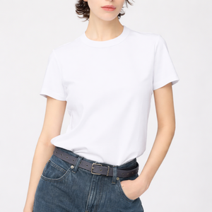 Camiseta Casual de Cuello Redondo para Mujer, Transpirable, de Jersey Sólido, con Serigrafía, Alta Calidad de Algodón - Product Image 1