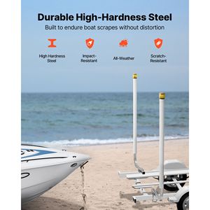 Poteaux de guidage pour remorque de bateau à LED 65.7, 2 pièces, en acier haute dureté, larges et réglables, pour remorques, guides sur embarcations et bateaux - Product Image 5
