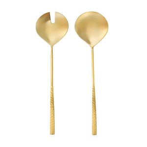 Good Design <b>Salad</b> Servers Set Metal Fork Spoon With Floral Handle Dishwasher Safe - Product Image 3