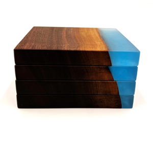 Best Quality Wood & Resin Coaster With Stand Square Hot Bulk Sale Epoxy Resin Tea <b>Cup</b> Coaster - Product Image 2