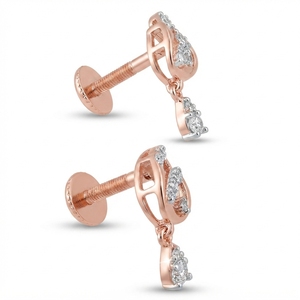 Round Diamond Stud Earrings in 9K <b>Rose</b> Gold | Lab Grown & Natural Diamond | 0.25 CT - Product Image 2