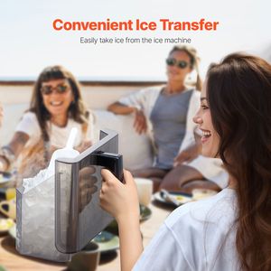Macchina per il Ghiaccio da Banco Portatile e Pratica con Funzione di Autopulizia, 32 Cubetti Pronti in 15 Minuti, Produzione di 46 libbre di Ghiaccio in 24 Ore - Product Image 2