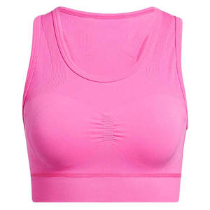 Women's Plum Sports Bra With <b>Mesh</b> Panel Racerback Scoop Neck Medium Support Breathable Yoga <b>Top</b> Contrast Binding Seamless - Product Image 2