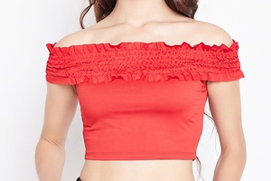 Blouse à imprimé floral d'automne ODM 2026 pour femmes, grande taille, col en V, manches longues, style bohème, crop top avec décoration à motifs - Product Image 4