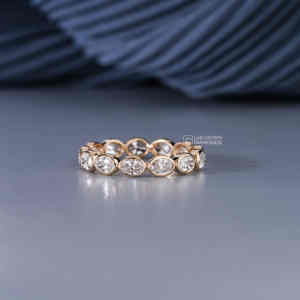 Anillo de Diamante Cultivado en Laboratorio con Corte Ovalado, Plata de Ley S925, Oro Amarillo de Lujo, 13 Piezas, 1.71ct, Claridad EF, Calidad VS+, Regalo para Mujer - Product Image 4