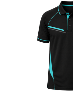 Camiseta Polo Deportiva Negra y Cian Personalizada para Hombre, Camiseta de Golf de Secado Rápido, Transpirable, Informal y Deportiva - Product Image 3