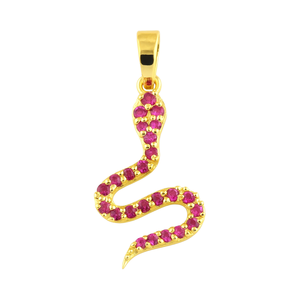 Pendentif serpent rubis délicat en argent sterling 925 pierre de naissance de juillet bijoux délicats minimalistes - Product Image 1