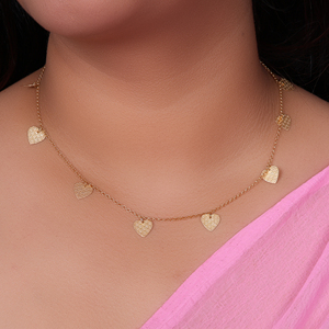 Wholesale Fashion Gold Plating Heart Chain <b>Necklace</b> for Women's Trendy Fashion <b>Necklace</b> for Women <b>Statement</b> Heart Jewelry Gift - Product Image 3