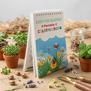 Libro para Colorear Ecológico con Papel Sembrable, Encuadernado en Espiral, Blanco, Tamaño B6, 100% Biodegradable, Hecho a Mano - Product Image 4