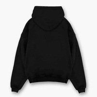 Sweat à capuche intégral en polaire 100% coton, entièrement zippé, à épaules tombantes, doublé satiné Shark, motif lettres brodées, hiver, logo personnalisé