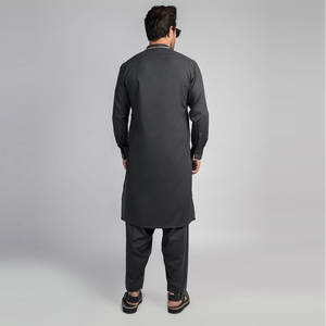Traje afgano para hombre a precio económico, con bordado en el cuello, conjunto tradicional islámico de shalwar kameez para verano, bandhgala de algodón. - Product Image 2