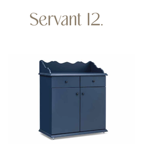 Blue Scalloped Living Room Cabinet <b>Sideboard</b> <b>Storage</b> Cupboard with Drawers and Doors - Product Image 1