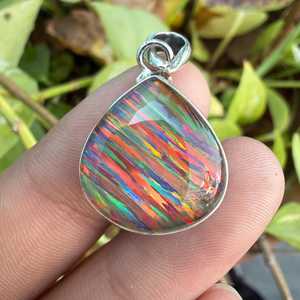 Pendentif élégant en opale noire, argent sterling 925, bijoux faits à la main, style bohème, cadeau d'anniversaire - Product Image 2