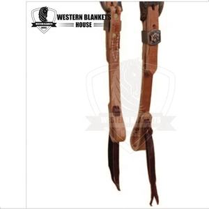 Cabecera de caballo de una oreja de cuero Argentino de la mejor calidad con hebilla de latón plateado Diseño de cuentas personalizable - Product Image 3