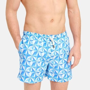 <b>Mens</b> Blue Geometric Swim <b>Trunks</b> Quick Dry Beach Shorts Summer Board Shorts OEM Wholesale Swimwear - Product Image 2