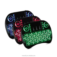 Clavier sans fil I8 Mini 2.4G avec pavé tactile, touches en silicone, rétroéclairage coloré, souris aérienne, portée de 10 m, piles AAA, multi-OS, russe, espagnol
