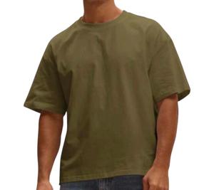 Camiseta de Algodón Azul Claro Extra Grande para Hombre, Manga Corta, Cuello Redondo, Informal, Color Sólido, Diseño Liso - Product Image 2