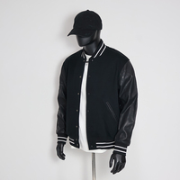 Blousons universitaires unisexes en chenille brodée, coupe-vent chauffants, style streetwear hivernal, avec manches en cuir, personnalisables, pour le baseball et le collège