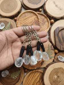 Indigo Obsidian Tumbled Stone <b>Key</b> <b>Ring</b> 25mm Polished <b>Crystal</b> Charm Portable Natural Stone Accessory For Gifts And Daily Use - Product Image 3