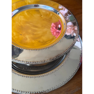 Assiettes et plats au design admirable, assiette de présentation en métal en acier inoxydable poli miroir, pour servir les aliments. - Product Image 3