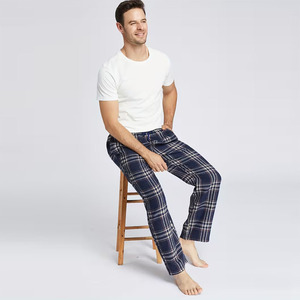 Hot Sale Men Plaid Flannel <b>Sport</b> <b>Trousers</b> Lightweight Casual Windproof Straight Fit Flannel Pajamas For Sleeping Walking <b>Trouser</b> - Product Image 5