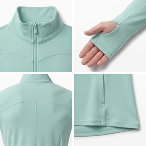 <b>Men</b> <b>Turtle</b> <b>Neck</b> Gym Fitness Jacket Breathable Sportswear Compression Jackets <b>Men</b> Polyester Full Zipper <b>Top</b> Yoga Workout Jacket - Product Image 6