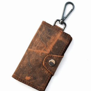 Handmade leather minimalist organizer offering secure storage for keys and cards luxury leather key organizer key chain <b>wallets</b> - Product Image 2