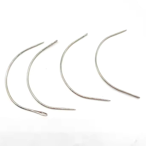 Nouvelles aiguilles à tisser les cheveux courbées, aiguilles à coudre professionnelles en acier inoxydable de type C pour extensions de cheveux, kit d'outils de salon - Product Image 1