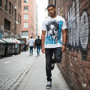 T-shirt noir pour homme en gros, 100 % coton, coupe oversize, impression graphique DTG personnalisée, t-shirt court et carré - Product Image 4