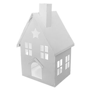 Farol Decorativo de Metal Blanco Vintage con Forma de Casa, Portavelas de Hierro con Forma de Cabaña para Decoración de Mesa en el Hogar o Bodas, en Oferta - Product Image 1