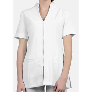 เสื้อทูนิคแขนสั้นผ้าคอตตอนผสมสแปนเด็กซ์ปักโลโก้ตามสั่ง สำหรับพนักงานนวดแผนไทย สปา ร้านเสริมสวย โรงแรม และงานบริการต่างๆ - Product Image 6