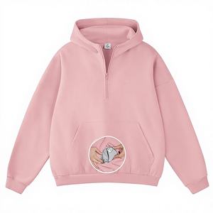 Sudadera con capucha de alta calidad para hombre, 400 g/m², con cremallera de un cuarto, de algodón pesado y forro polar de poliéster, con logotipo personalizado, artículo de Micah Corp, Pakistán. - Product Image 1