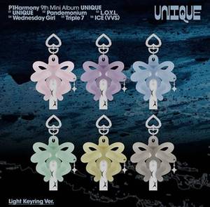P1Harmony 9th Mini Album [UNIQUE] (<b>Light</b> <b>Keyring</b> Ver.) Korean Pop Cd (Paper & Plastic) All Ages Made in Korea BW-173 - Product Image 1