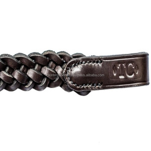 Conception tressée à la main personnalisée Bande de front de cheval en cuir tressé en cuir anglais noir ou brun de la Havane toutes les tailles - Product Image 6