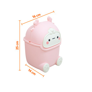 Mini Cute Pattern Trash Can for Office & Bedroom - Sturdy Premium PP <b>Plastic</b> Desktop Waste <b>Bin</b> - Product Image 3