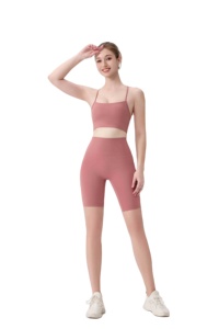 Conjunto Deportivo para Mujer: Top Corto con Espalda Cruzada y Dobladillo Curvo, Leggings Cortos, Sujetador Deportivo, Spandex/Nylon, Estampado, Cintura Alta, Secado Rápido, Transpirable - Product Image 5
