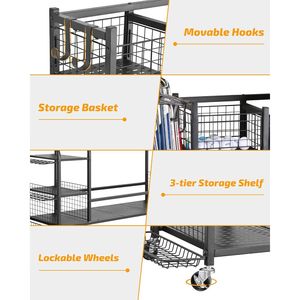 Organizzatore Extra Large per 4 Sacche da Golf, Scaffale per Garage per la Conservazione di Mazze e Accessori - Product Image 4