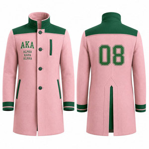 Blazer rose en mélange de laine pour femme GE, style grec, manches longues, pour sororité, fraternité, affaires, manteau élégant - Product Image 4