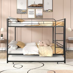 Lit superposé séparable pour enfants avec lit gigogne - Product Image 1
