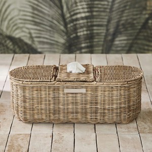 Elegant <b>Large</b> Rectangular Rattan Tissue Box Storage Basket With Lid Handmade Home Organizer - Product Image 4