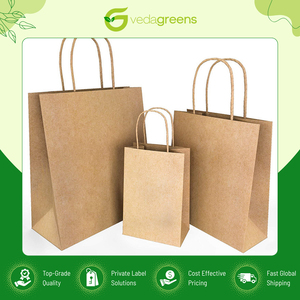 Personnalisation possible pour des sacs en papier kraft écologiques de style classique avec poignées pour les achats et l'emballage de plats à emporter - Product Image 5