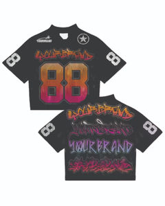 Nueva Llegada 2026: Camiseta de Fútbol para Hombre, Corte Holgado, Hombros Caídos, Cuello en V, Estampado, OEM, Streetwear, Logotipo Personalizado - Product Image 5