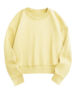 Women's Black Crew Neck Acid Wash Sweatshirt Full Sleeve Knitted Cotton Winter Short Length Regular Fit - Product Image 5