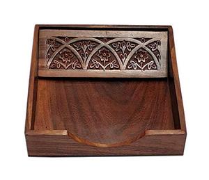 Handmade Wooden Napkin Holder Carved <b>Tissue</b> Box Dispenser Table Mat for Kitchen Dining <b>Wedding</b> - Product Image 3