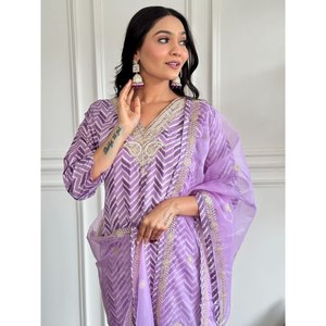 Hermosa parte superior e inferior de ropa de fiesta con Conjunto elegante de tamaño Dupatta XL - Product Image 2