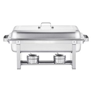 Set da Buffet in Acciaio Inossidabile da 8 Qt, 6 Pezzi, con Pentole Grandi, Scaldavivande Rettangolare per Catering con Coperchio e Controllo Manuale della Temperatura - Product Image 6